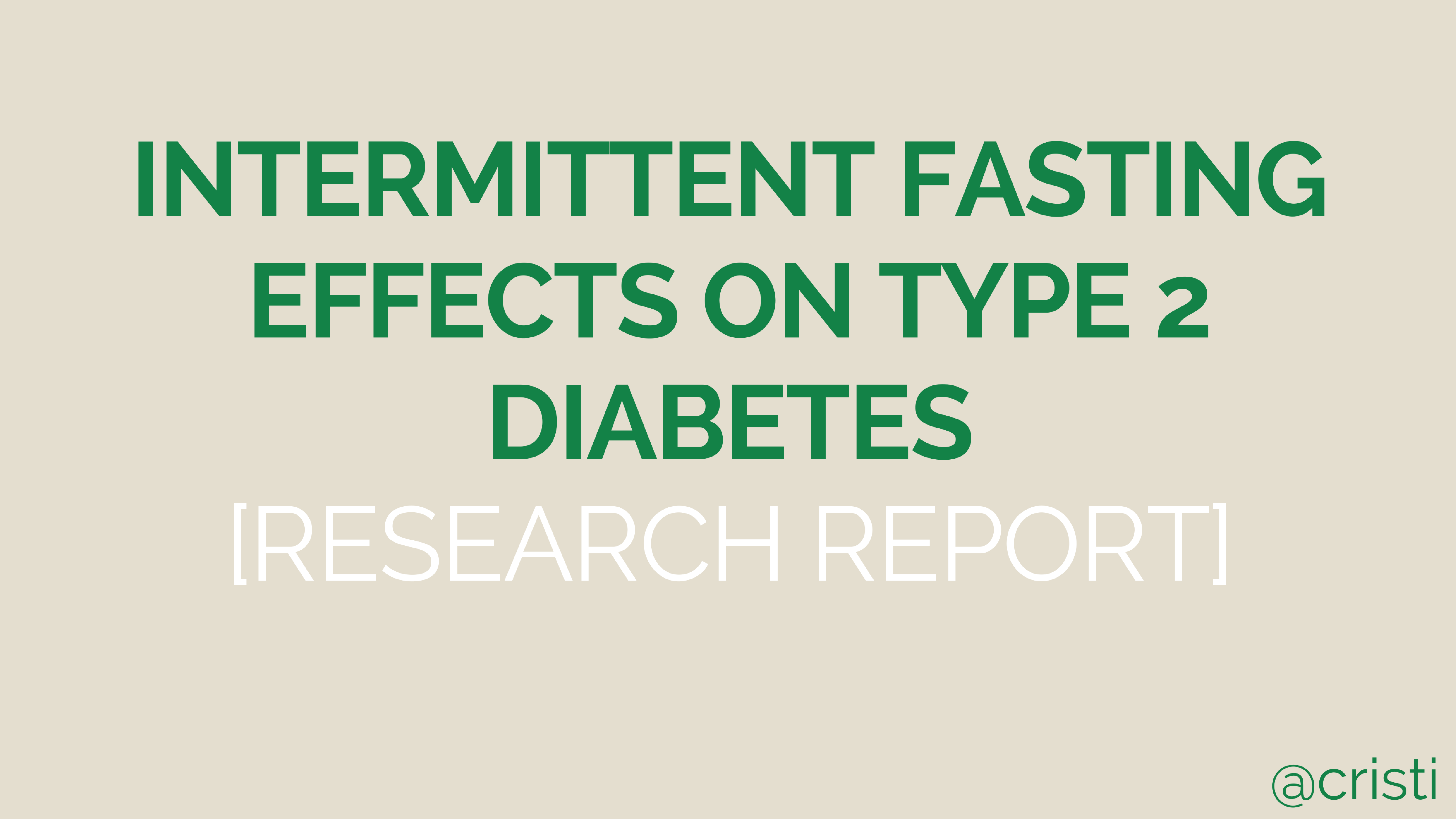 intermittent fasting and type 2 diabetes research